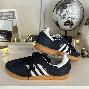 Navy Blue Adidas Sambas